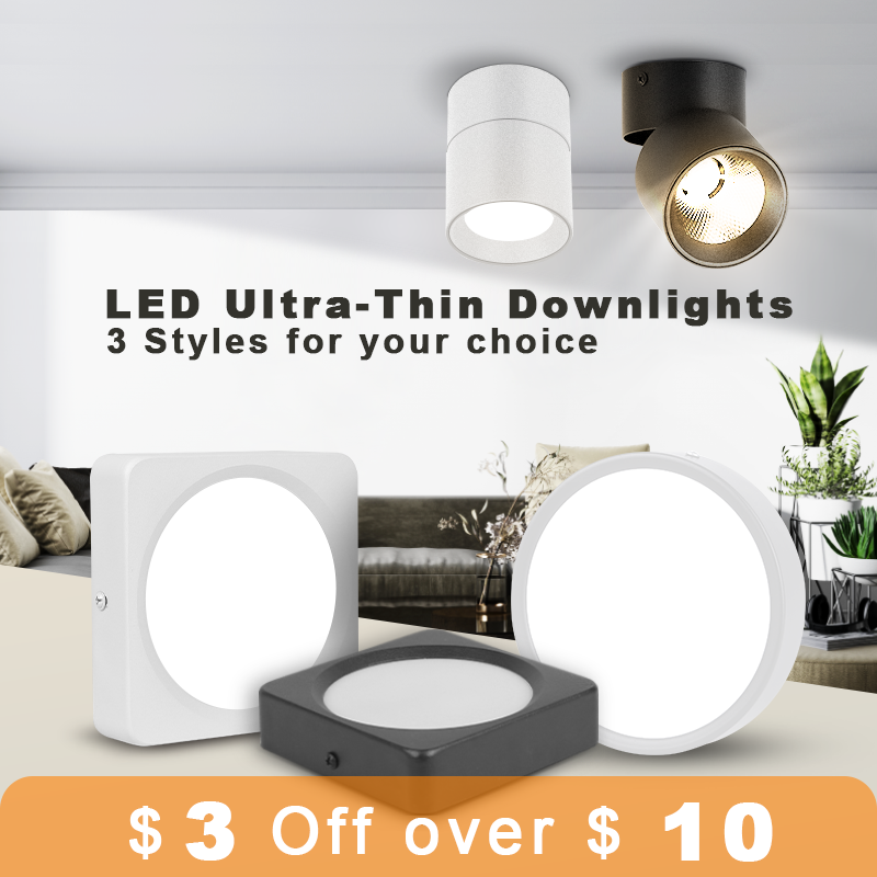 LED Down Light Spot LED Downlights Spotlight Lights Surface Mounted 220V 5W/10/15/25W Lamp Indoor Kitchen Ceiling Living Bedroom