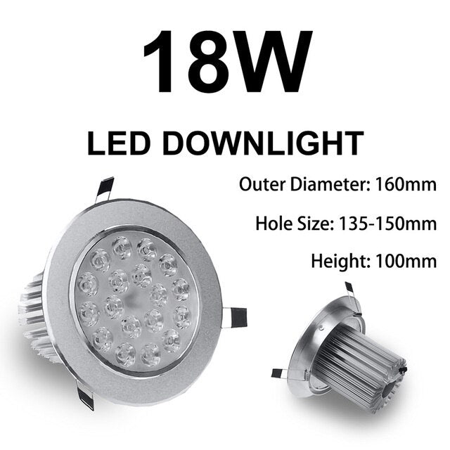 LED Downlight 3W 5W 7W 9W 12W 18W Colorful Red Green Blue Yellow Golden Ceiling Spot Lamp AC85-265V for Hallway Wall Lights