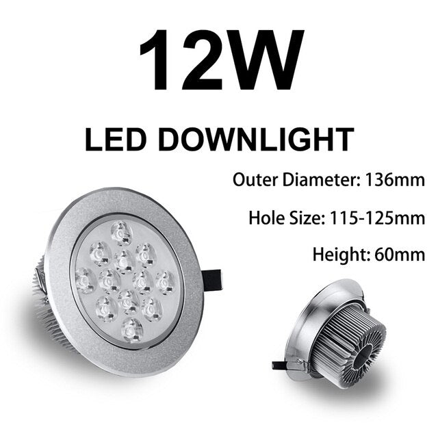 LED Downlight 3W 5W 7W 9W 12W 18W Colorful Red Green Blue Yellow Golden Ceiling Spot Lamp AC85-265V for Hallway Wall Lights