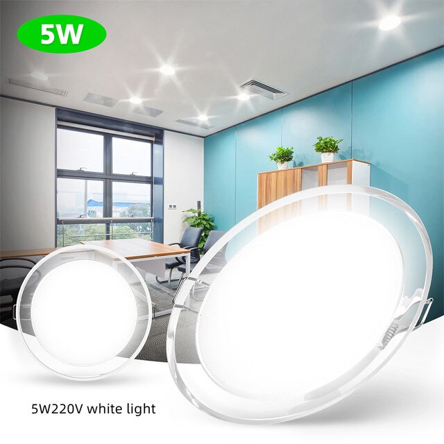 LED Downlight Recessed Ceiling Lamp 5W Three-color Dimmable/Cold White/Warm White LED Spotlight AC 220V for Living Room Bedroom