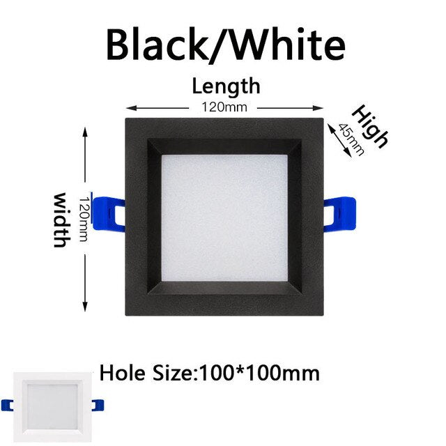 Led Downlight Recessed Led Spot Lights 7W 12W 15W 18W 24W 30W Square ceiling lamp Home Living room Shop Office 110V 220V 230V