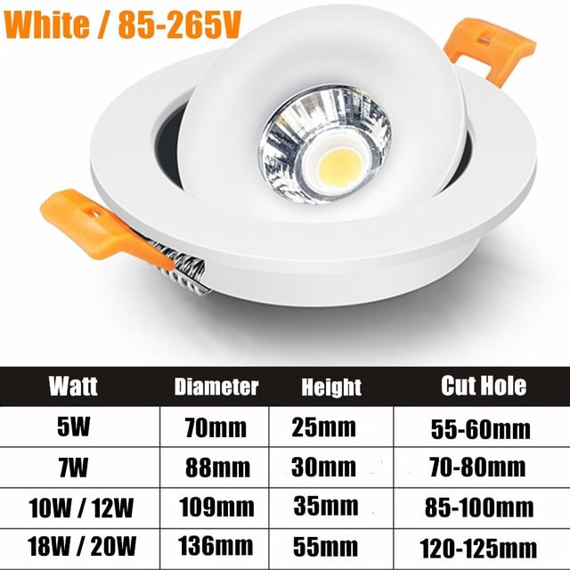 Led Downlights Led Spot Light Lamp 5w 7w 10w 12w 18w led Downlight Ceiling Spot Led Lighting Fixture for Home Kitchen Lamp