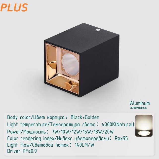 Led Surface Mounted Ceiling Downlight bedroom modern led ceiling light fixture black white cylinder Spot light for Living Room