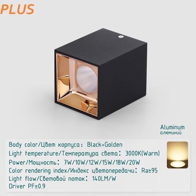 Led Surface Mounted Ceiling Downlight bedroom modern led ceiling light fixture black white cylinder Spot light for Living Room