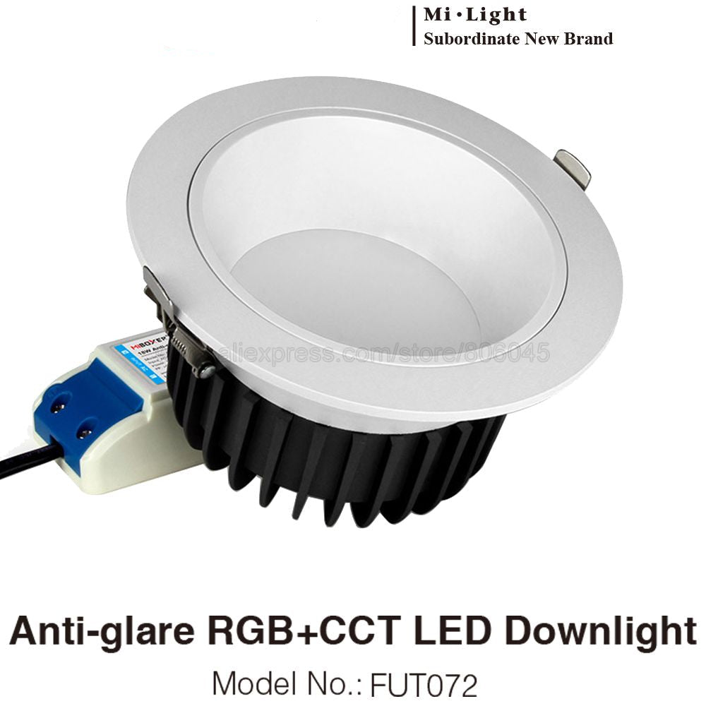 MiBoxer FUT072 18W Anti-glare RGB+CCT LED Downlight led lamp dimmable color temperature adjustable 2.4G RF Remote WiFi Control