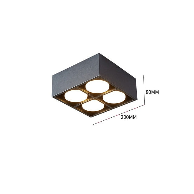 Nordic Square LED Surface Mount Downlight + Replaceable GX53 LED Lamp 7W 9W 12W LED Spot Light for Living room Bedroom