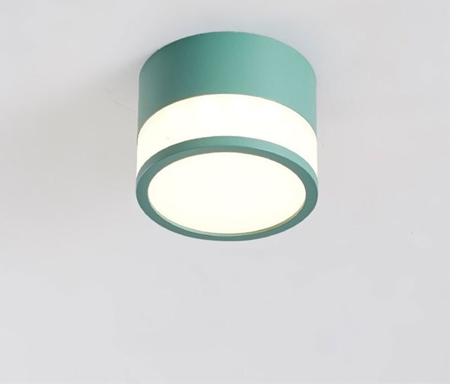 QIUBOSS Macaron LED Surface Downlights 220V for Kitchen Island Dimmable LED Ceiling Light 12W Nordi Modern Lamps Indoor Lighting