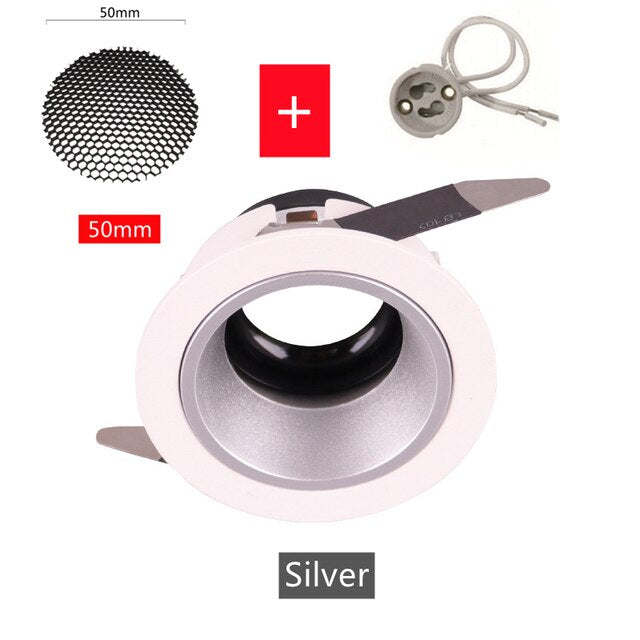 Recessed 5W LED Anti-Glare Downlights Ceiling Mounted Frame Built-in GU10/MR16 Lamp Holder Spot Lighting Fixtures Fitting AC220V