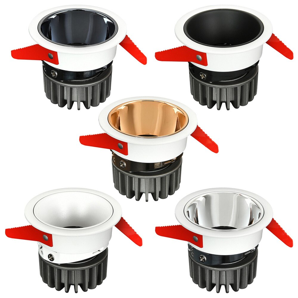 Recessed LED Downlight 7W 12W 15W 20W Anti Glare Light Ceiling Lamp COB Spotlight Round Recessed Light Indoor Bedroom Lighting