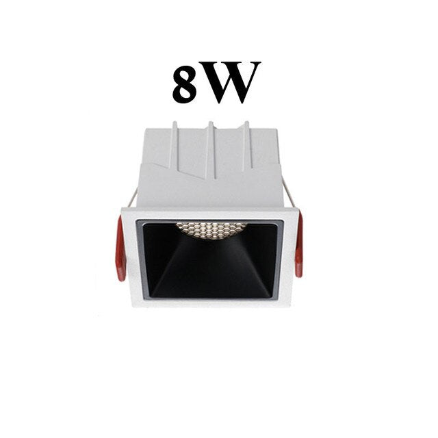 Round Square Frameless NO Dazzling COB Recessed Downlight 8W 12W 16W 24W LED Ceiling Spot Light for Bedroom Living room Kitchen