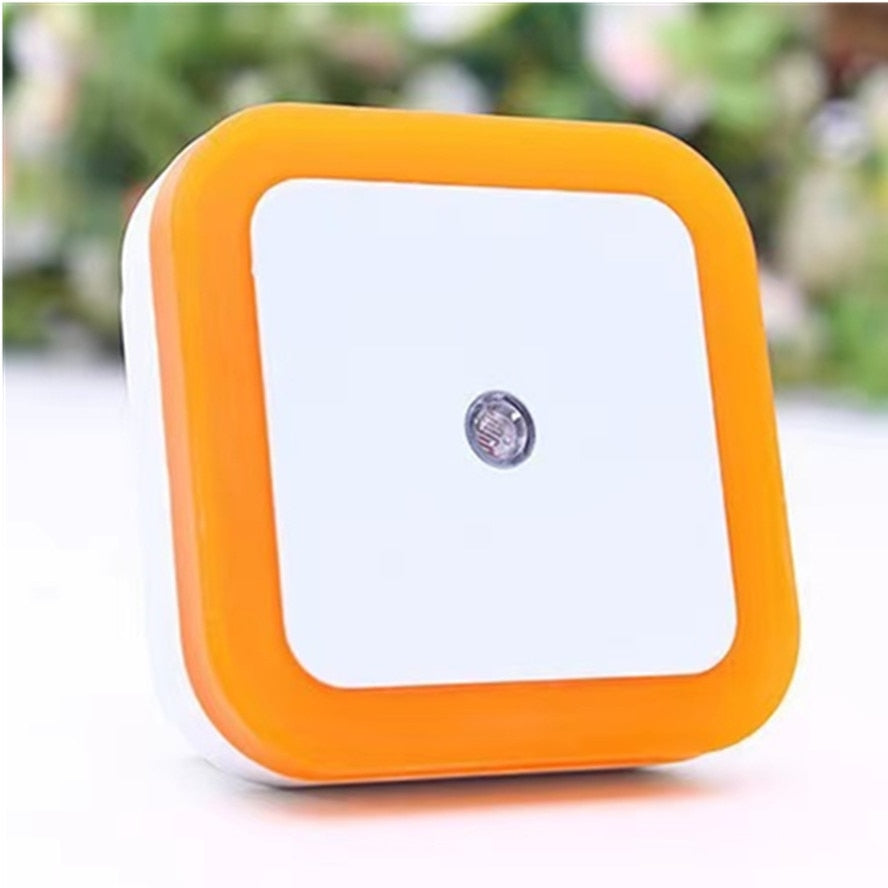 Mini LED Night Light EU/US Plug in Dusk to Dawn Sensor Wall Nights Lamp Square for Bedroom Hallway Stairs Corridor 85V-265V