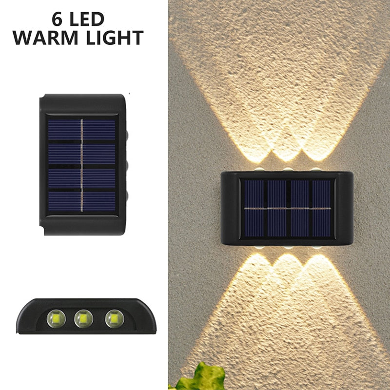 LED Solar Wall Lamp Outdoor Wall Light Ip65 Waterproof Garden Decoration Balcony Yard Street Decors Lamps Outside Sunlights