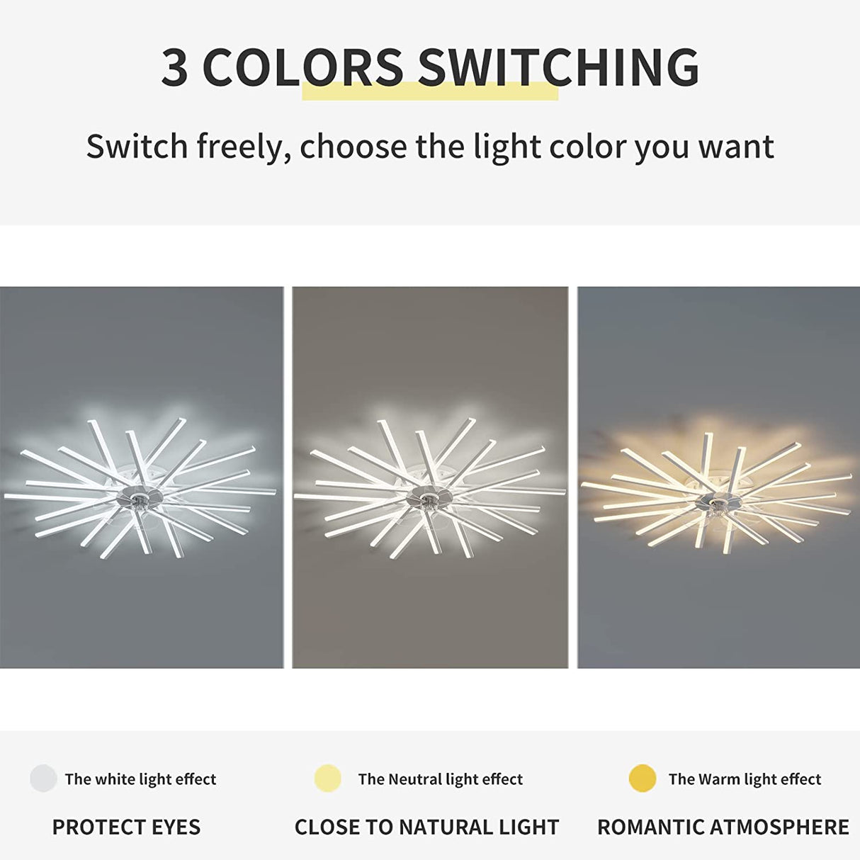 New Nordic Ceiling Fan Living Room Led Invisible Fan Lamp Ceiling Bedroom Fan Remote Control Reversible Blades Fans 110V 220V