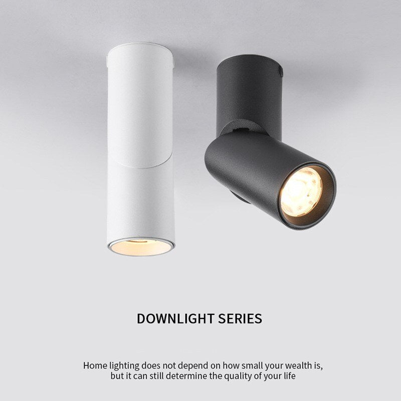 Dimmable Rotating LED Downlights COB LED Ceiling Spot Lights AC110-220V LED Wall Lamp Warm Cold White Indoor Lighting