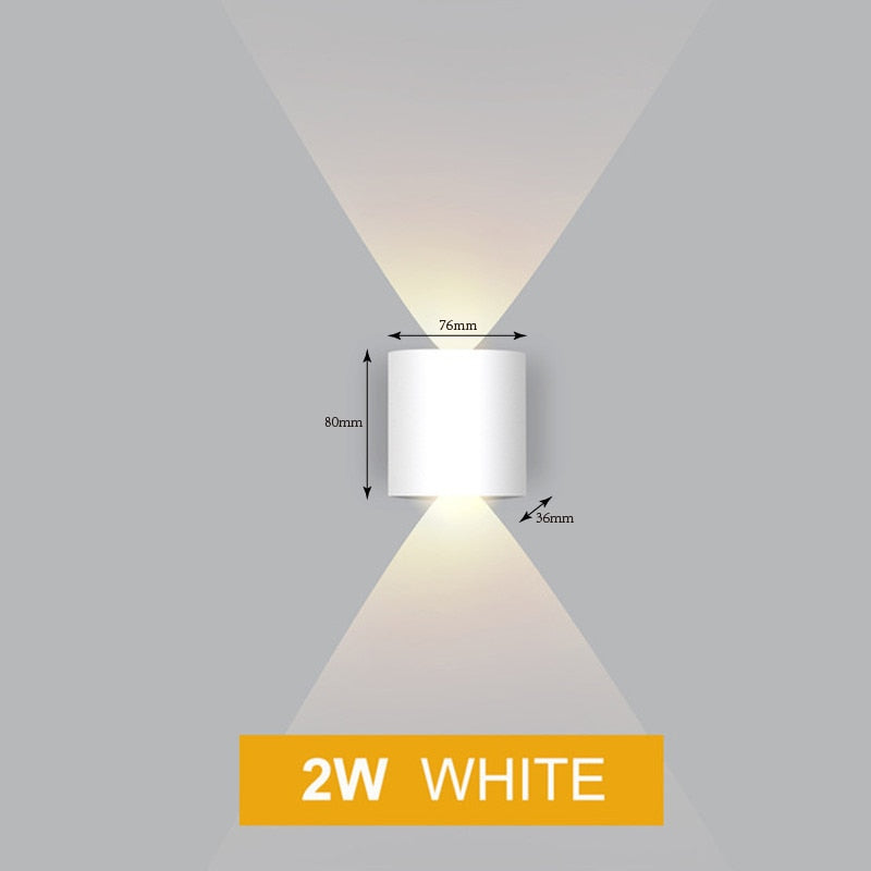 Indoor LED Wall Lamp Bedside Stair Night Light IP65 Waterproof Outdoor Sconce Balcony Wall Light Alluminium Body AC85-265V