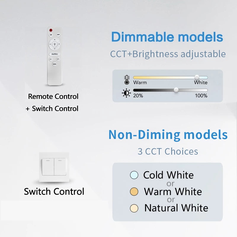 LED Surface Mount Ceiling Light Modern Ultra Thin Lighting Wood Lamp Fixture Living Room Home Decor Balcony Remote Control