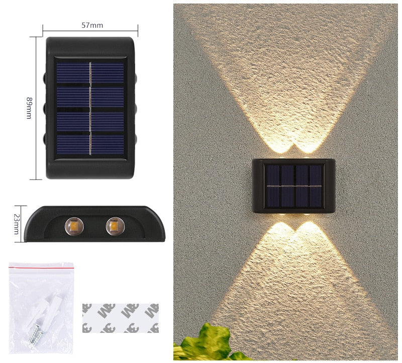 Outdoor Solar Garden Light Led Waterproof Decoration Wall Lamp for Fence Porch Country Balcony House Garden Street Lighting