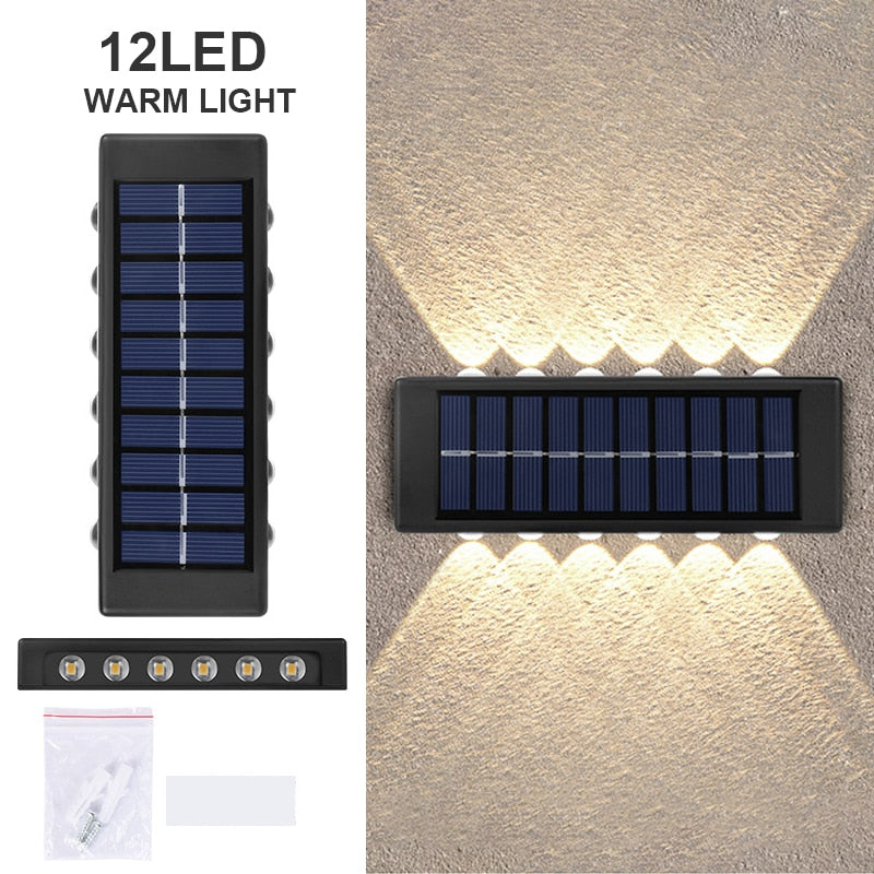 LED Solar Wall Lamp Outdoor Wall Light Ip65 Waterproof Garden Decoration Balcony Yard Street Decors Lamps Outside Sunlights