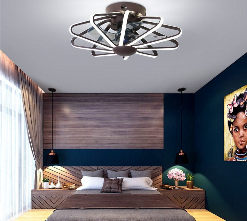 LED ceiling fan with Lights remote control home decor ventilator lamp Living room Bedrpoom DC ceiling fan lamp