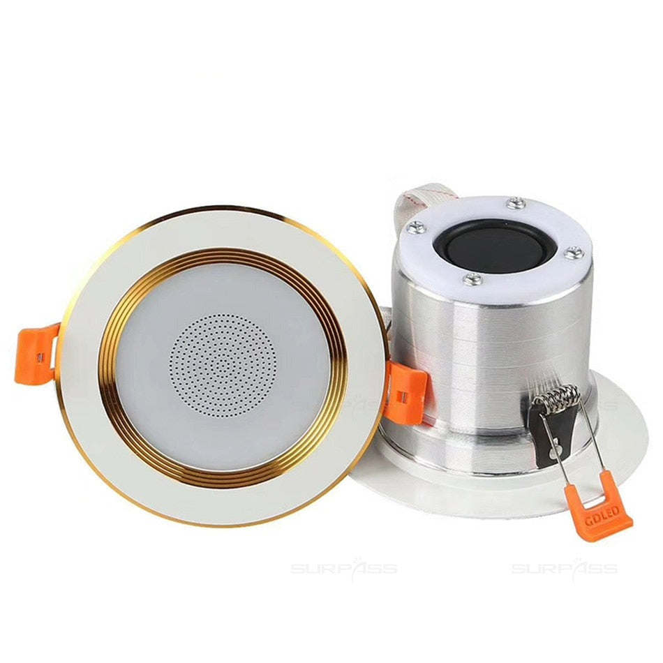 LED Smart Music Lamp Intelligent Background Music Light Ceiling Speakers With Adjusted Lights Smart Bluetooth Downlight Speaker