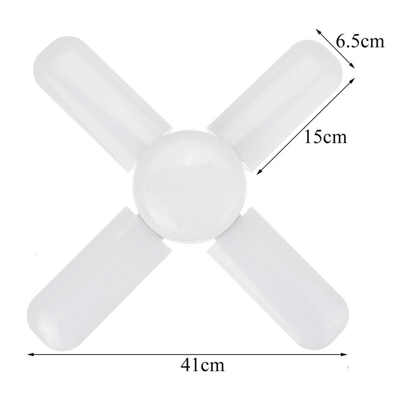 300W LED Garage Lights Foldable E27 Bulb 4 Adjustable Fan Blades Deformable Workshop Warehouse Ceiling Lighting 6500K AC110-265V