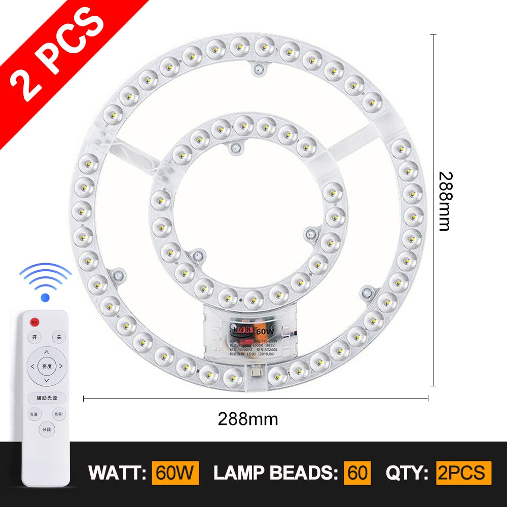 Led Ceiling Light Replacement Led Light Panel Dimmable Round Led Module Board 220V For Ceiling Lamp Fan Lights 60W 72W 80W 100W