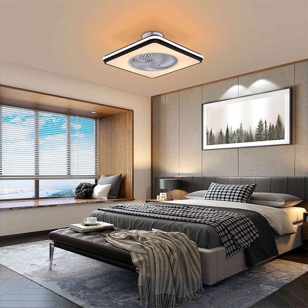 Ceiling Fan with Lights 22inch Modern Semi-Flush Mount Ceiling Fan with Remote Dimmable 3 Color 3 Speed Fan Lighting