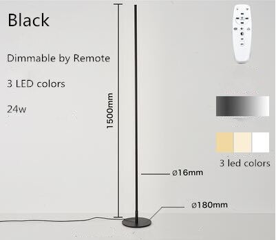 Modern Nordic simple creative living room floor lamp LED lamp metal lamp floor lamp Nordic simple creative bracket LED Black