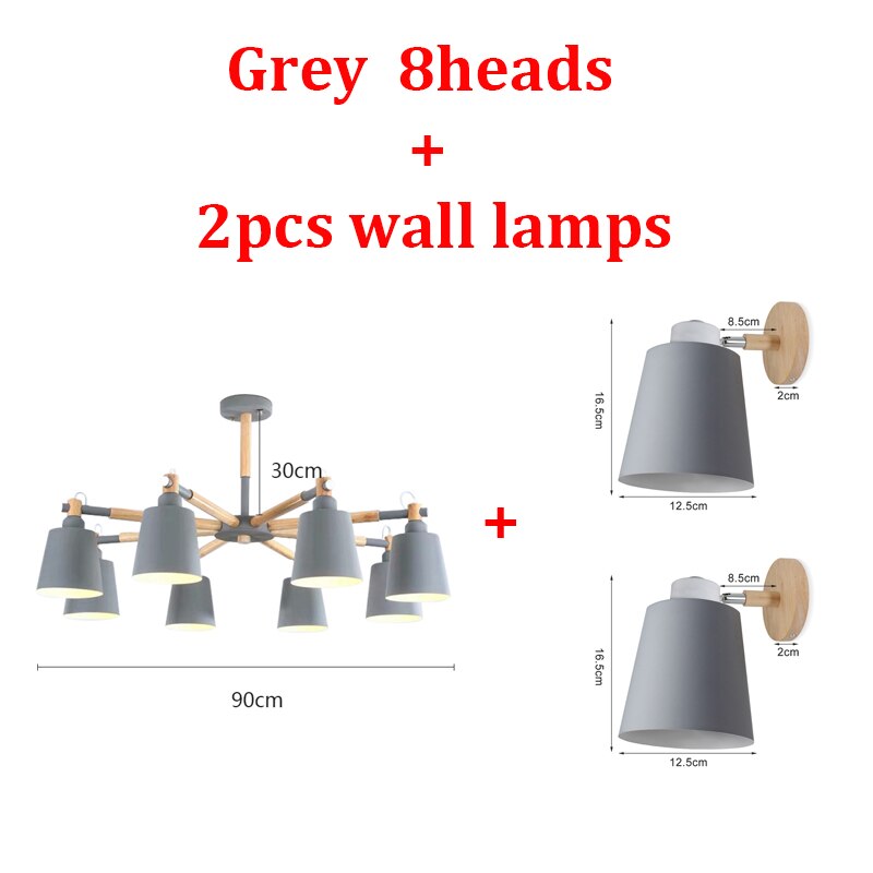 Nordic Chandelier Macaron Pendant Lights Modern Chandelier Lighting for Living Room Bedroom Loft Ceiling Lamp E27 Bulbs