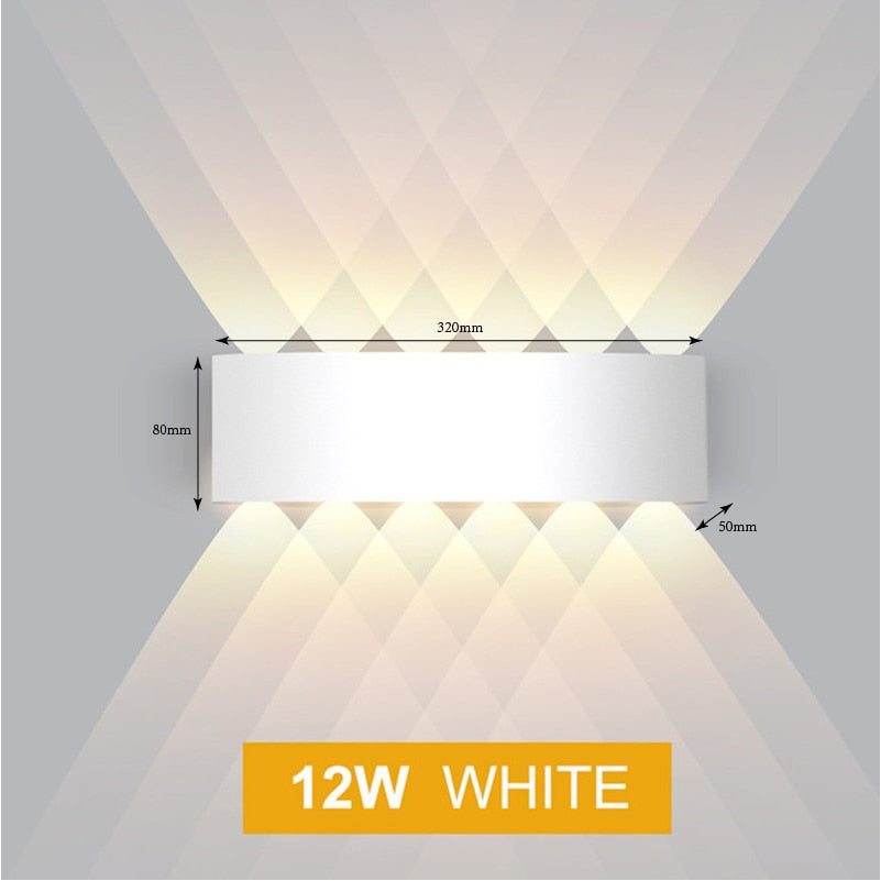 Indoor LED Wall Lamp Bedside Stair Night Light IP65 Waterproof Outdoor Sconce Balcony Wall Light Alluminium Body AC85-265V