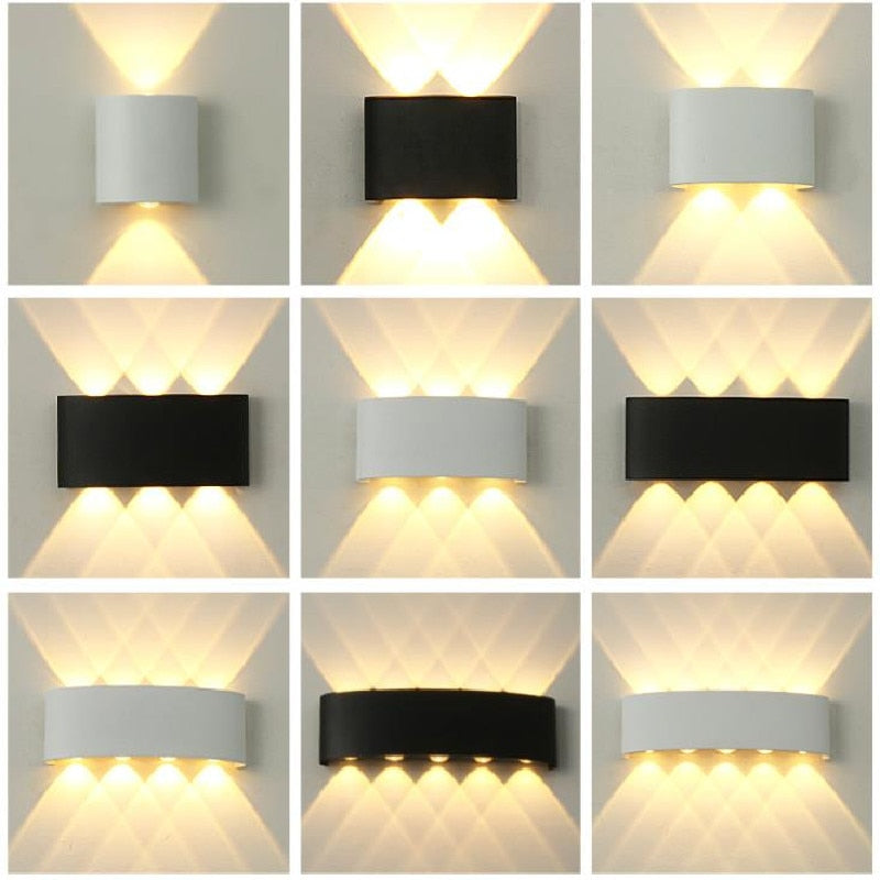 IP65 LED Wall Lamp Outdoor Waterproof Garden Lighting Aluminum AC86-265 Indoor Bedroom Living Room Stairs Hallway Wall Light