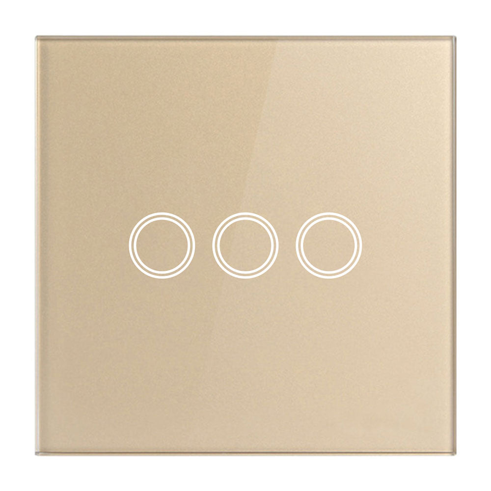 MiniTiger EU Touch Switch LED Crystal Glass Panel Wall Lamp Light Switch 1/2/3 Gang AC100-240V LED Sensor Switches Interruttore