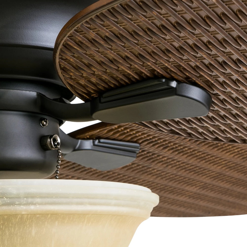 52" Sunset Key Bronze 4-Blade Tropical Ceiling Fans W/ Reversible Airflow Room Decor Home Fan Ceiling Fan with Led Light