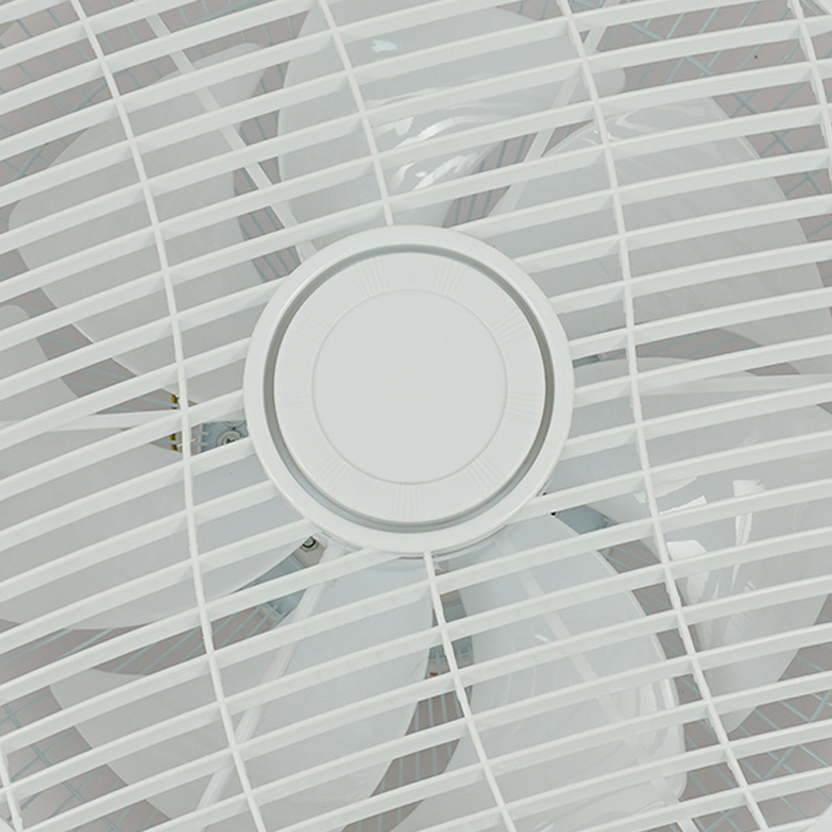 Acrylic Enclosed Round Ceiling Fan with Light and Remote Control Invisible Blades for Bedroom