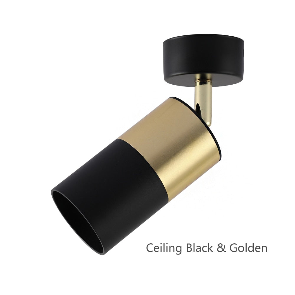 Surface Mounted 360° Rotatable White Black Gold Copper LED Ceiling Track Downlight 6W GU10 Bulb Replaceable Wall Spot Light