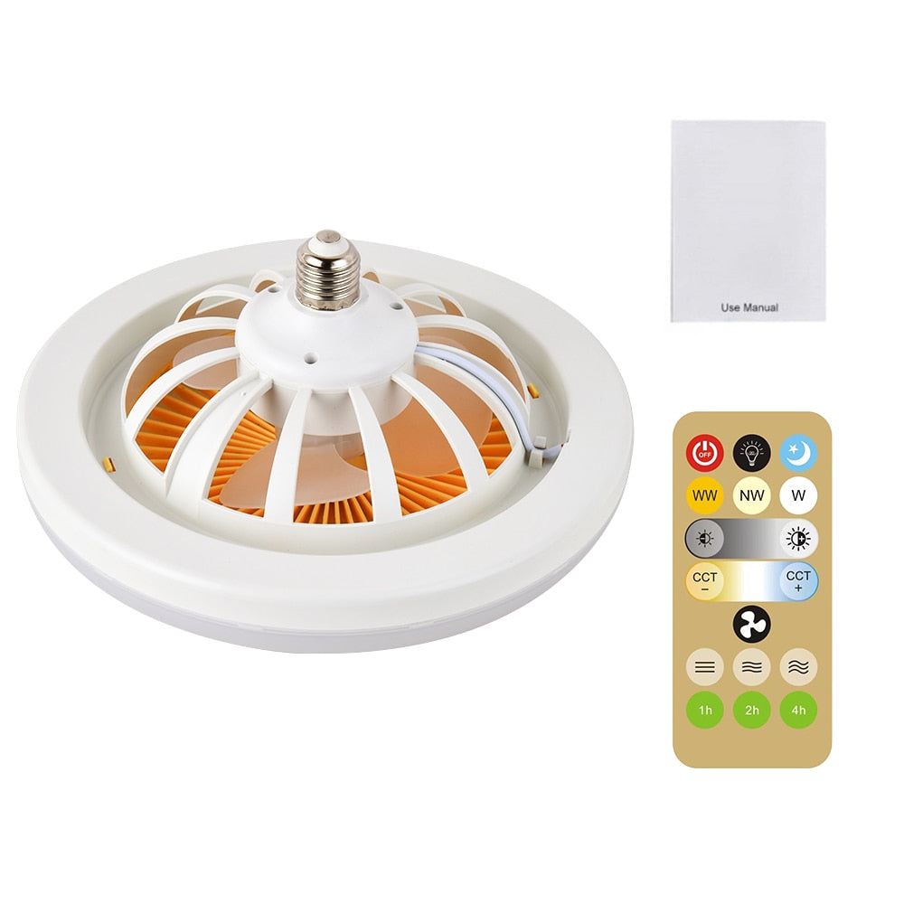 30W LED Fan Light E27 Bulb Universal AC85V-265V Ceiling Lamp 2 in 1 Creative Lighting Fan Lamp For Bedroom Study Night Market