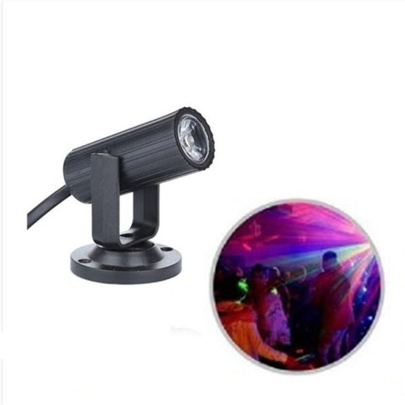 Mini LED Stage Spotlight Lightweight Portable Angle Adjustable Lamp Party Dance Floor RGB 1W Disco Dj Bar Ktv Lighting Effect