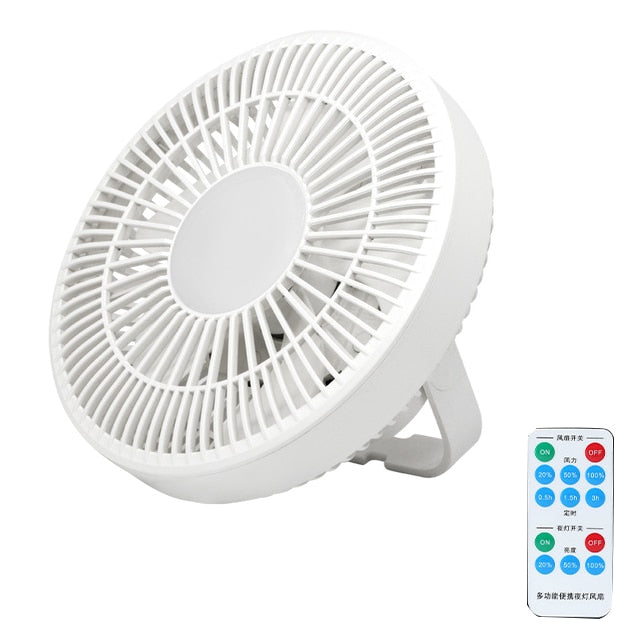 New Xiaomi Summer Air Cooler Fan with LED Lamp Remote Control Rechargeable USB Power Bank Ceiling Fan 3 Gear Wall Ventilador