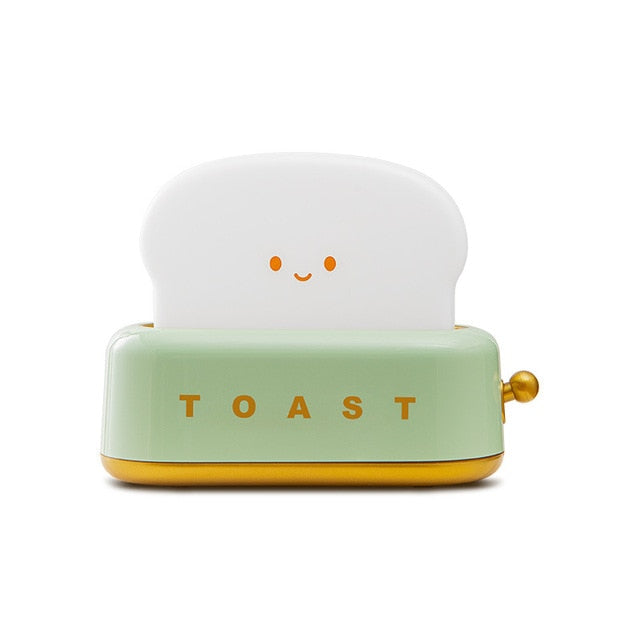 LED Bread Maker Night Light Toast Lamp USB Charging Dimming Table Lamps Children Timing Sleeping Fun Switch Mood Lights