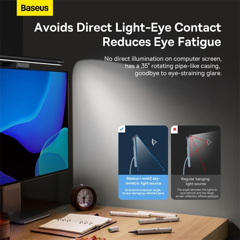 Baseus Screen Light Desk Lamp Computer Light Screen Hanging Light New Table Lamp LCD Monitor Light For Study Laptop USB Light