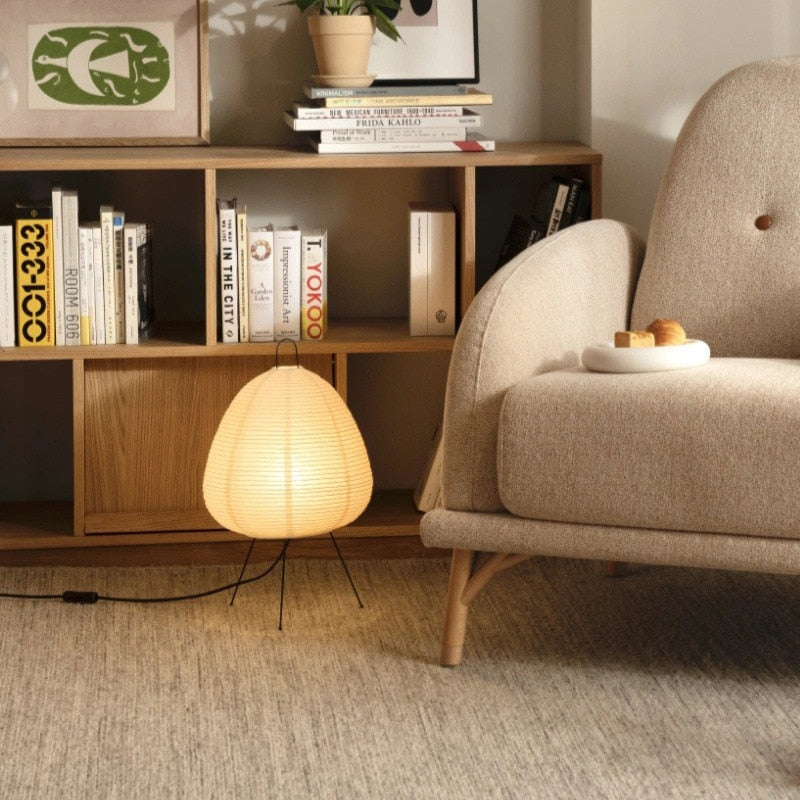 Rice Paper Lantern Japanese LED Table Lamp Modern Dimming Reading/Bedroom Lamp for Homestay Art Creative Decor Tripod Floor Lamp