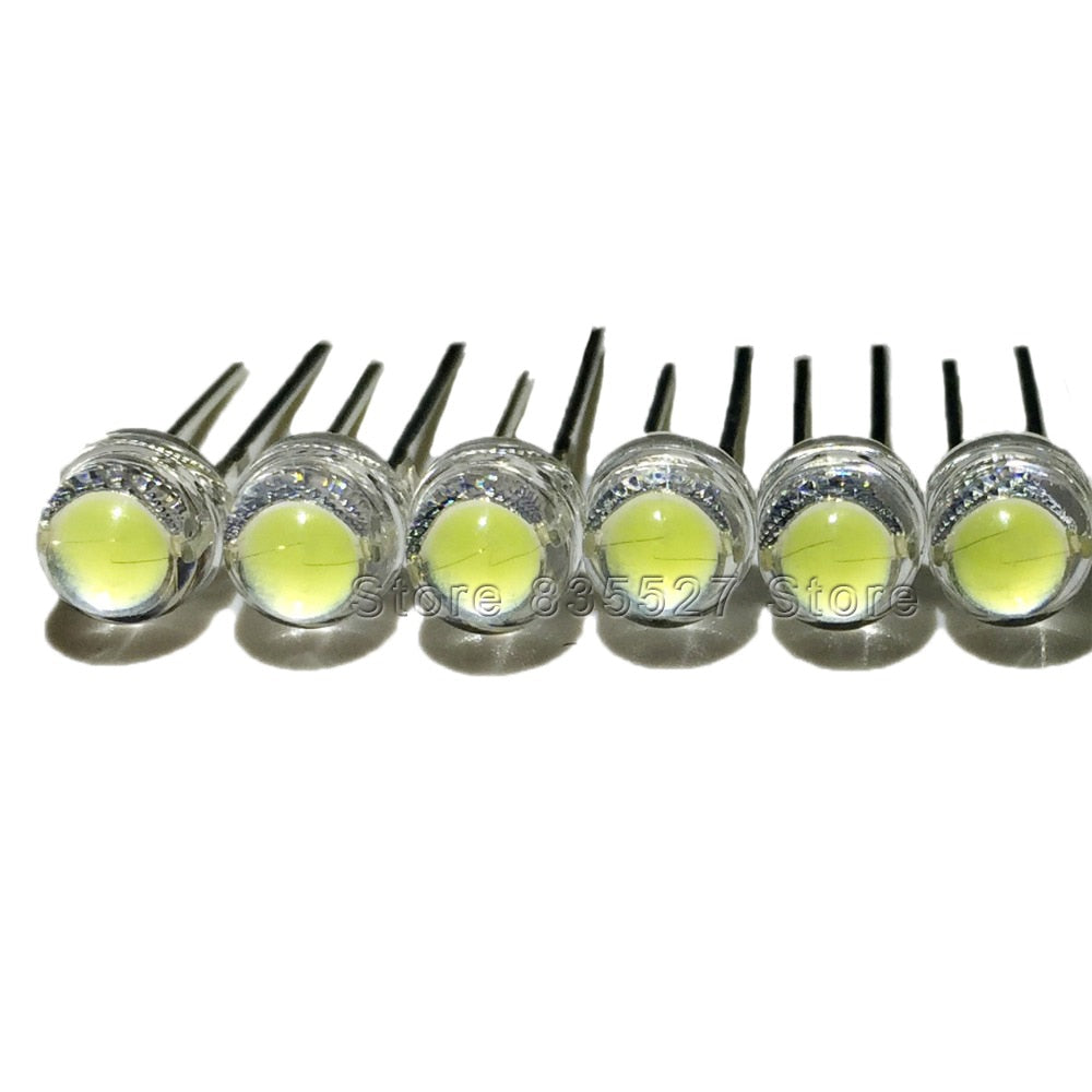 100pcs/lot white 5mm F5 Straw Hat LED Chandelier Crystal Lamp Beads Big Core Chip 6-7LM Light emitting diodes led DIY lights
