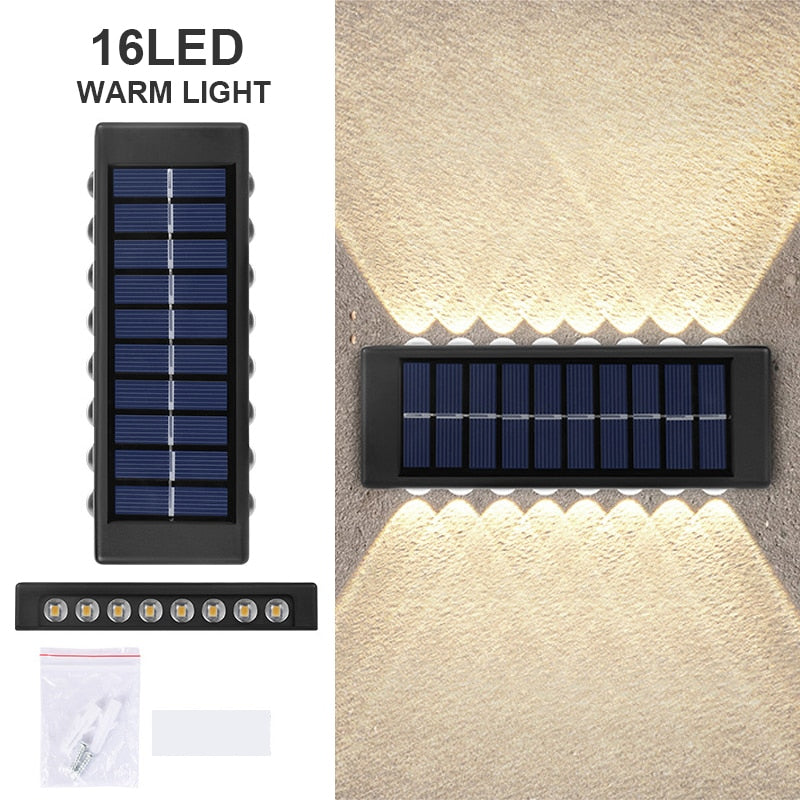LED Solar Wall Lamp Outdoor Wall Light Ip65 Waterproof Garden Decoration Balcony Yard Street Decors Lamps Outside Sunlights