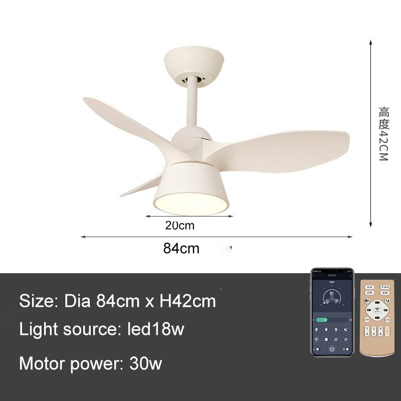 32 Inch Surface Mounted Mini Ceilings Fan with LED Lights and Remote Soft Wind for Children Room Powerful DC Motor AC 100-240V