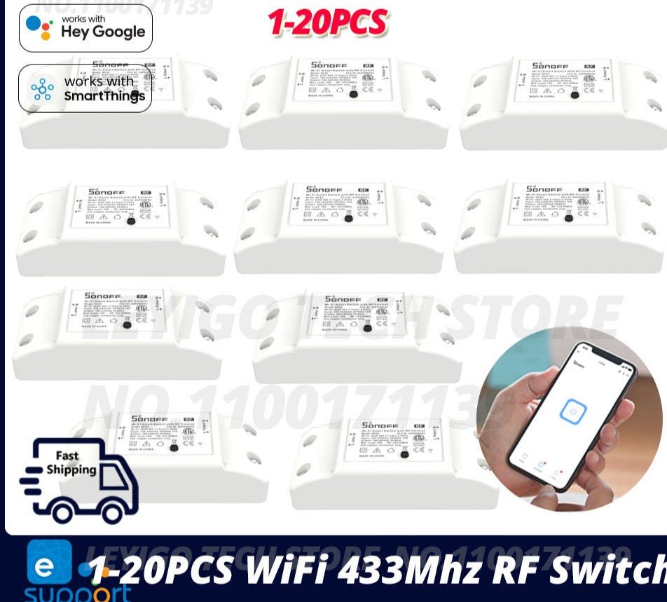 1/20PCS  RFR2 RF Light Switch DIY Wi fi Switch Module 433MHZ We link APP Remote Control Alexa Google Smart Home