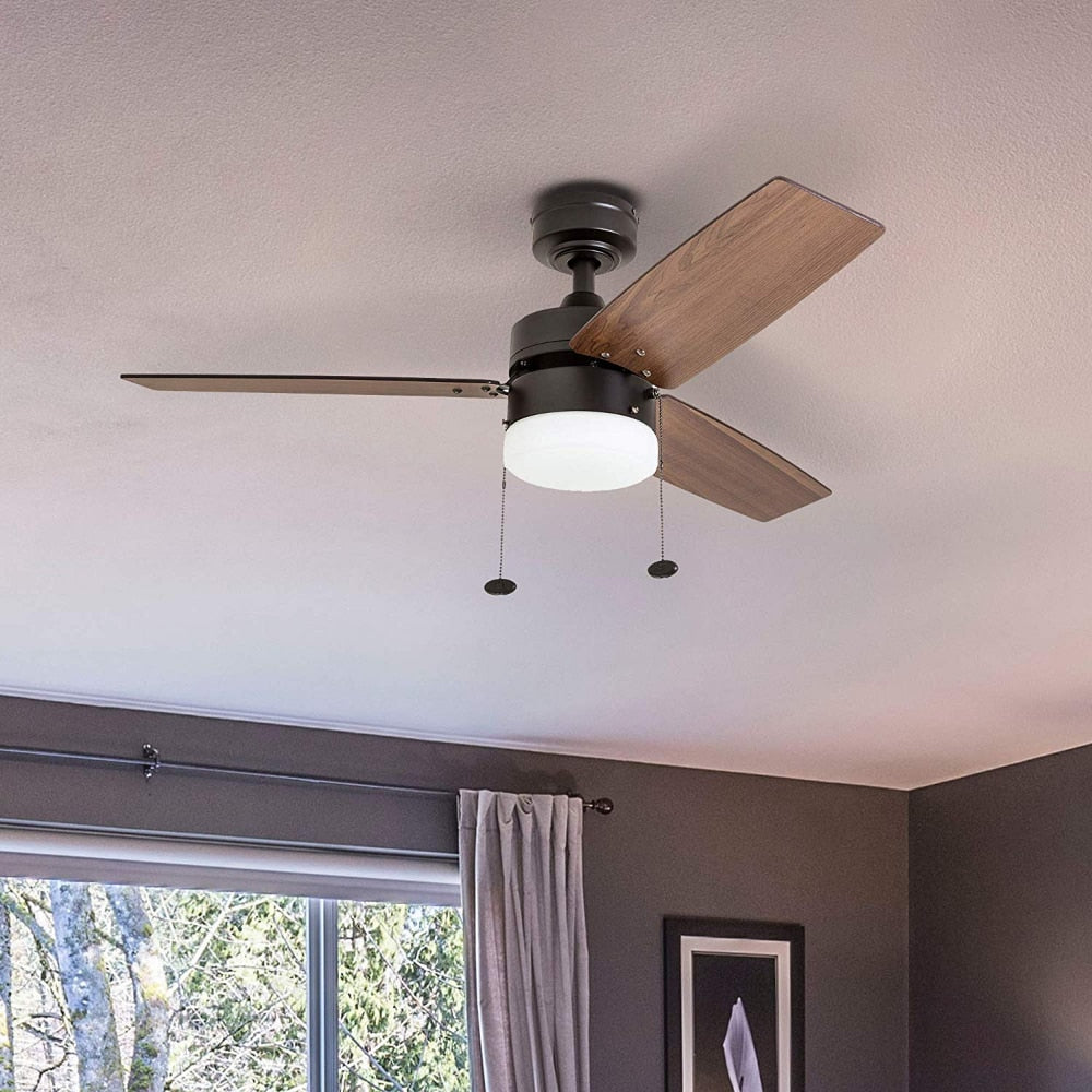 Reston 42-Inch Espresso Bronze Indoor LED Ceiling Fans with Led Light Chandelier Fan Home Appliance Fans for Bedroom