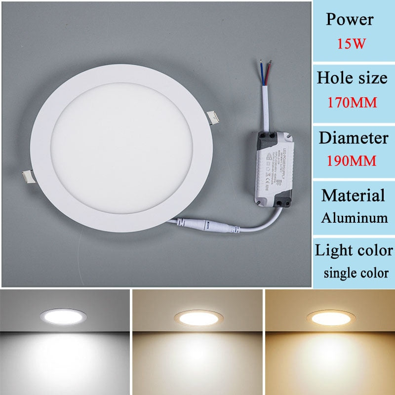 Embedded LED Panel Light Concealed Ceiling Light 3W6W12W15W18W Household Downlight Flat Light Commercial Ceiling Light