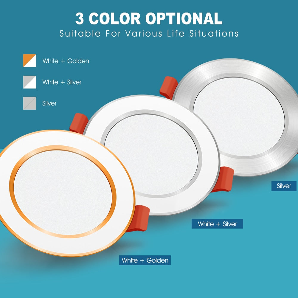 LED Downlight 3W 5W 7W 9W 12W Recessed Round LED Ceiling Lamp AC 220V 230V 240V Spot light Indoor Lighting Warm White Cold White