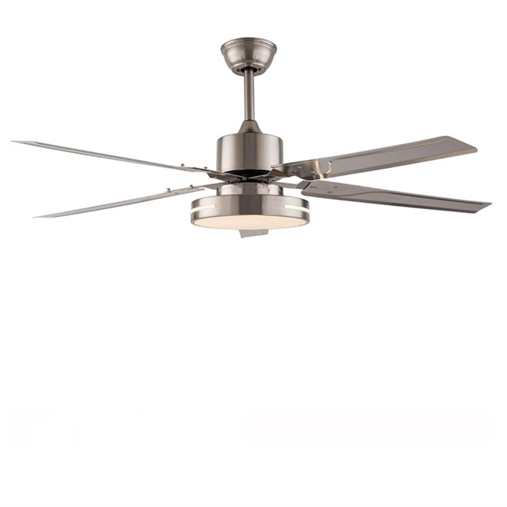 Black/Silver 48 Inch Modern LED Ceiling Fan Silent Motor with Remote Control
