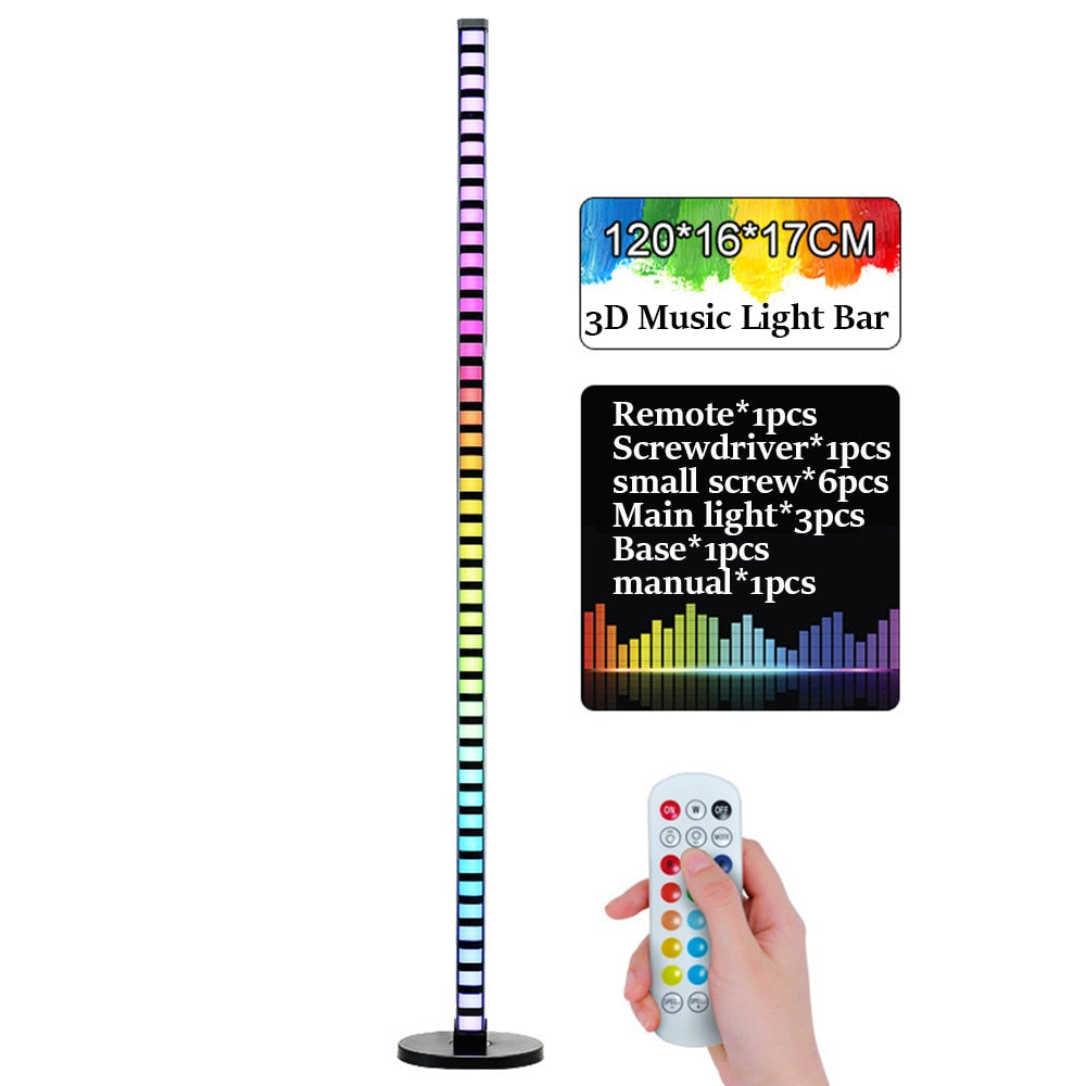 2022 NEW 1.2M Led Floor Light RGB Smart Rhythm Light Bar Remote APP Control Led Music Bar Light 45LED Sound Control Lamp Party